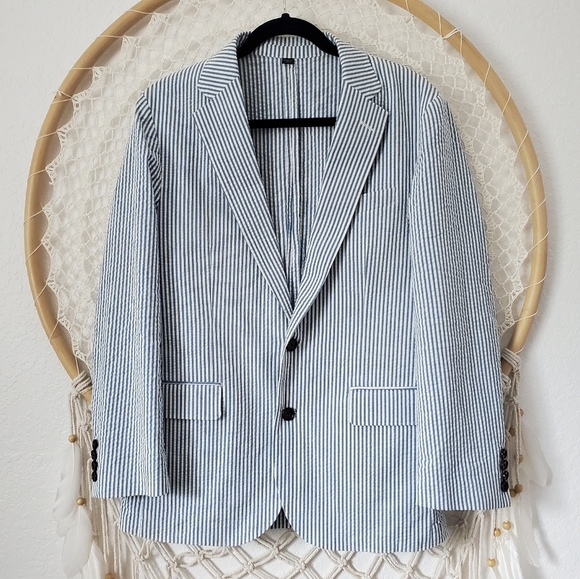 J Crew Ludlow Seersucker Blazer slim unstructured - Picture 2 of 12